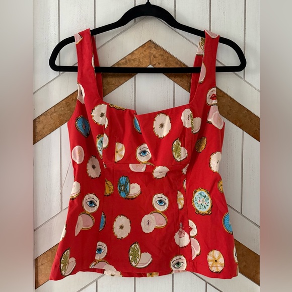 NWT Danielle Kroll x Anthro Maeve Square Neck Tailored Tank, Size S - Picture 3 of 6